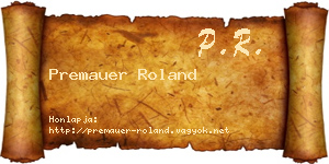 Premauer Roland névjegykártya