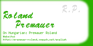 roland premauer business card